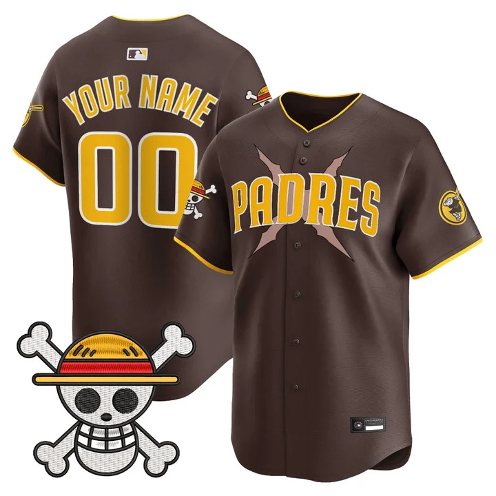 Padres x One Piece Vapor Premier Limited Custom Jersey brown