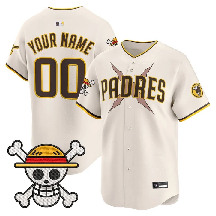 Padres x One Piece Vapor Premier Limited Custom Jersey cream