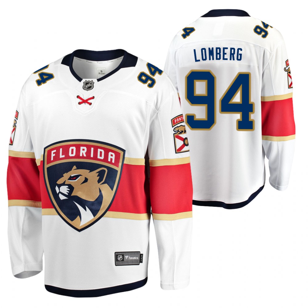 Panthers #94 Ryan Lomberg White 2020-21 Away Jersey