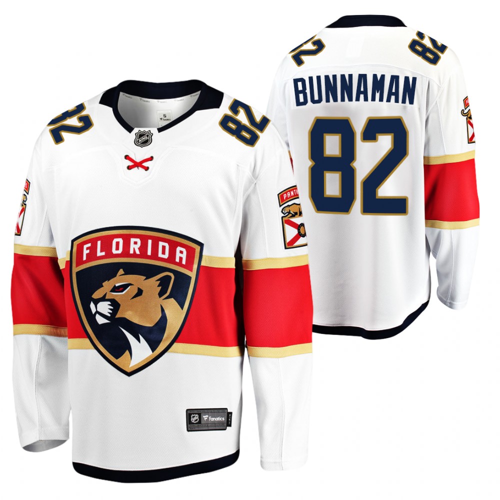 Panthers Connor Bunnaman #82 White Away 2022 Jersey