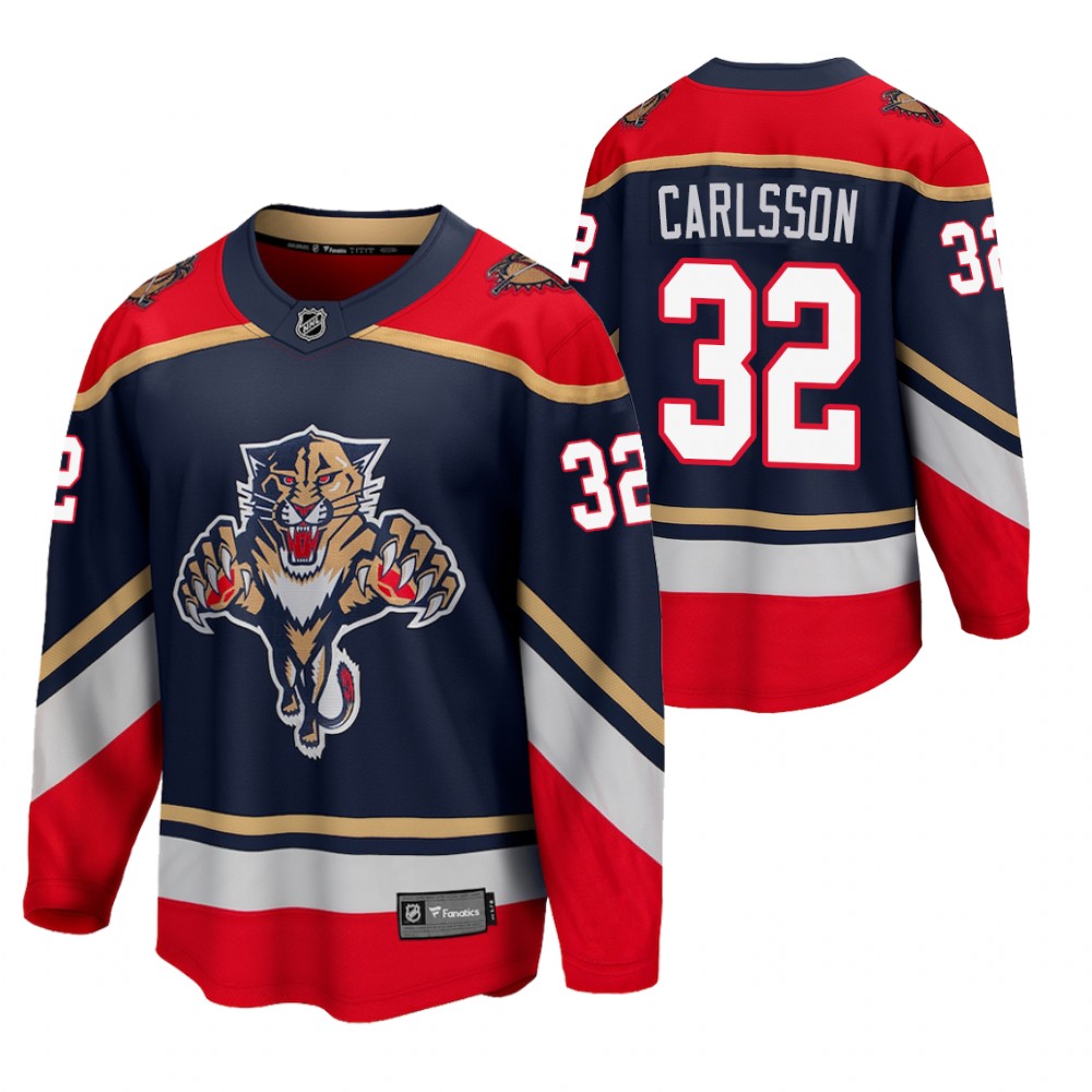 Panthers Lucas Carlsson #32 Navy Reverse Retro 2021 Jersey