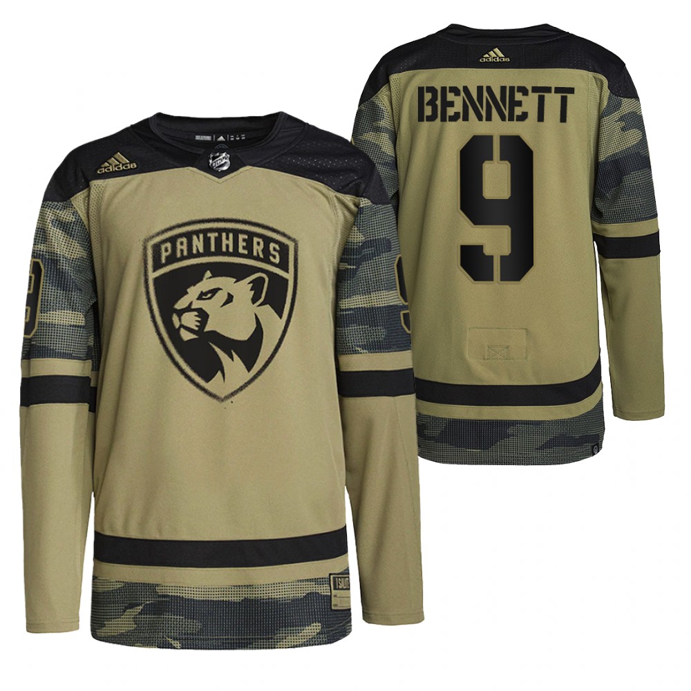 Panthers Sam Bennett Military Appreciation Camo Practice Jersey