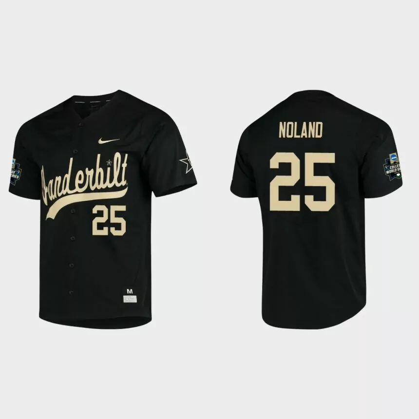 Park Noland Vanderbilt Commodores College World Series Baseball Jersey – Black