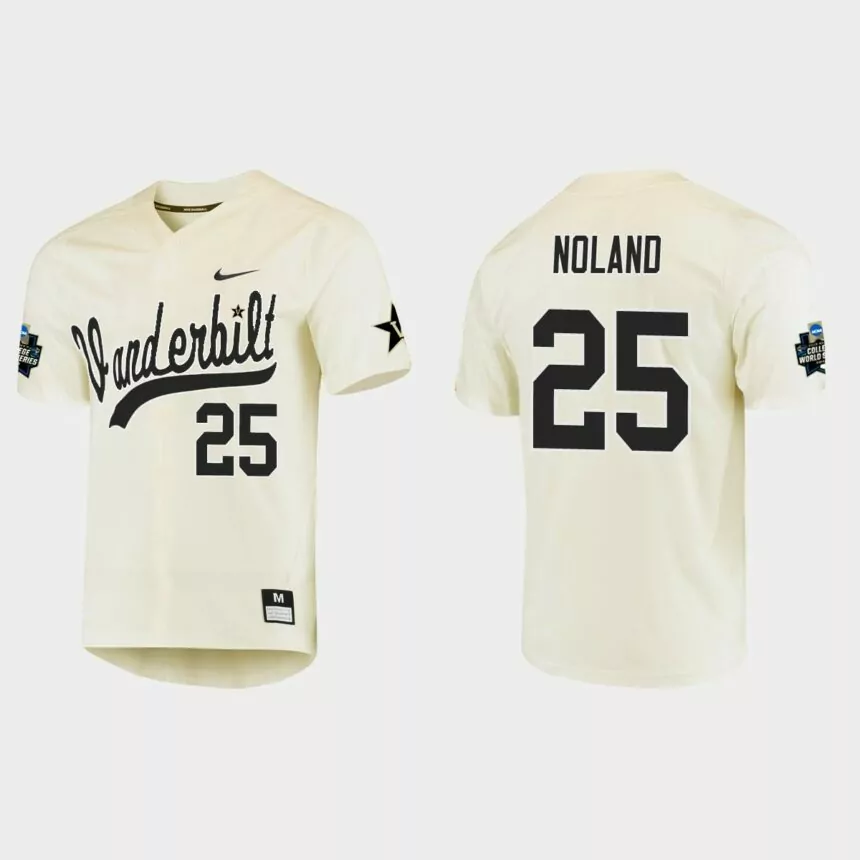 Park Noland Vanderbilt Commodores College World Series Baseball Jersey – Cream