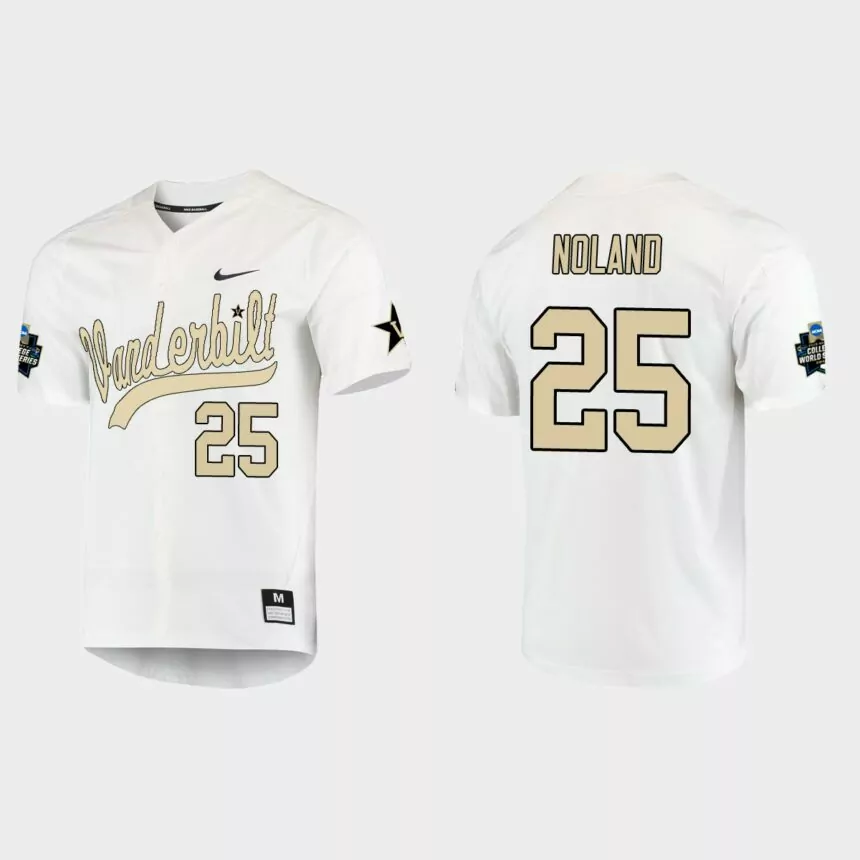 Park Noland Vanderbilt Commodores College World Series Baseball Jersey – White