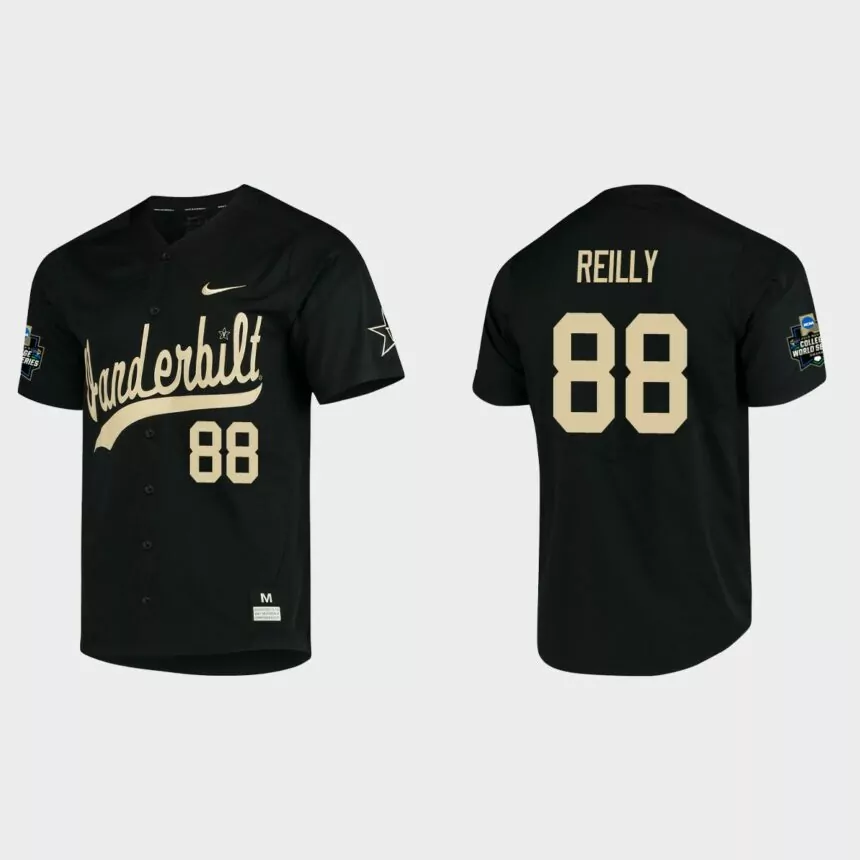 Patrick Reilly Vanderbilt Commodores College World Series Baseball Jersey – Black