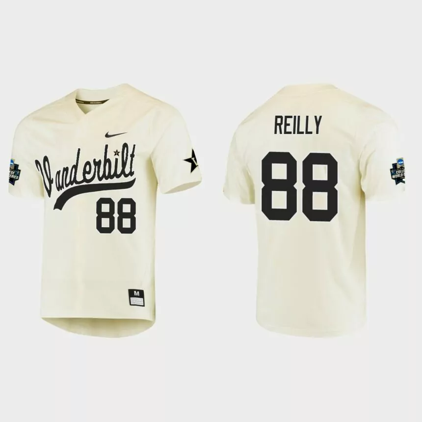 Patrick Reilly Vanderbilt Commodores College World Series Baseball Jersey – Cream