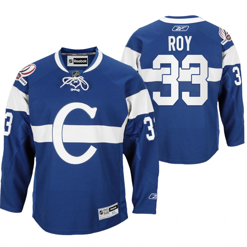 Patrick Roy Montreal Canadiens 100th Anniversary Celebration Blue Throwback Jersey