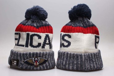 Pelicans Fresh Logo Navy Sport Pom Cuffed Knit Hat YP