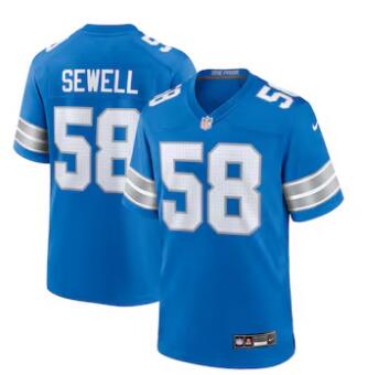 Penei Sewell Detroit Lions Nike Game Jersey - Blue