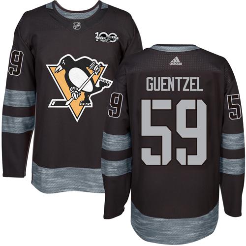 Penguins #59 Jake Guentzel Black 1917-2017 100th Anniversary Stitched NHL Jersey