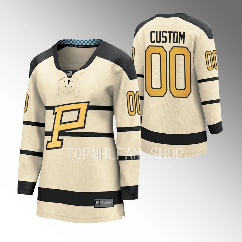 Penguins Custom 2023 Winter Classic Cream Player Women Jersey
