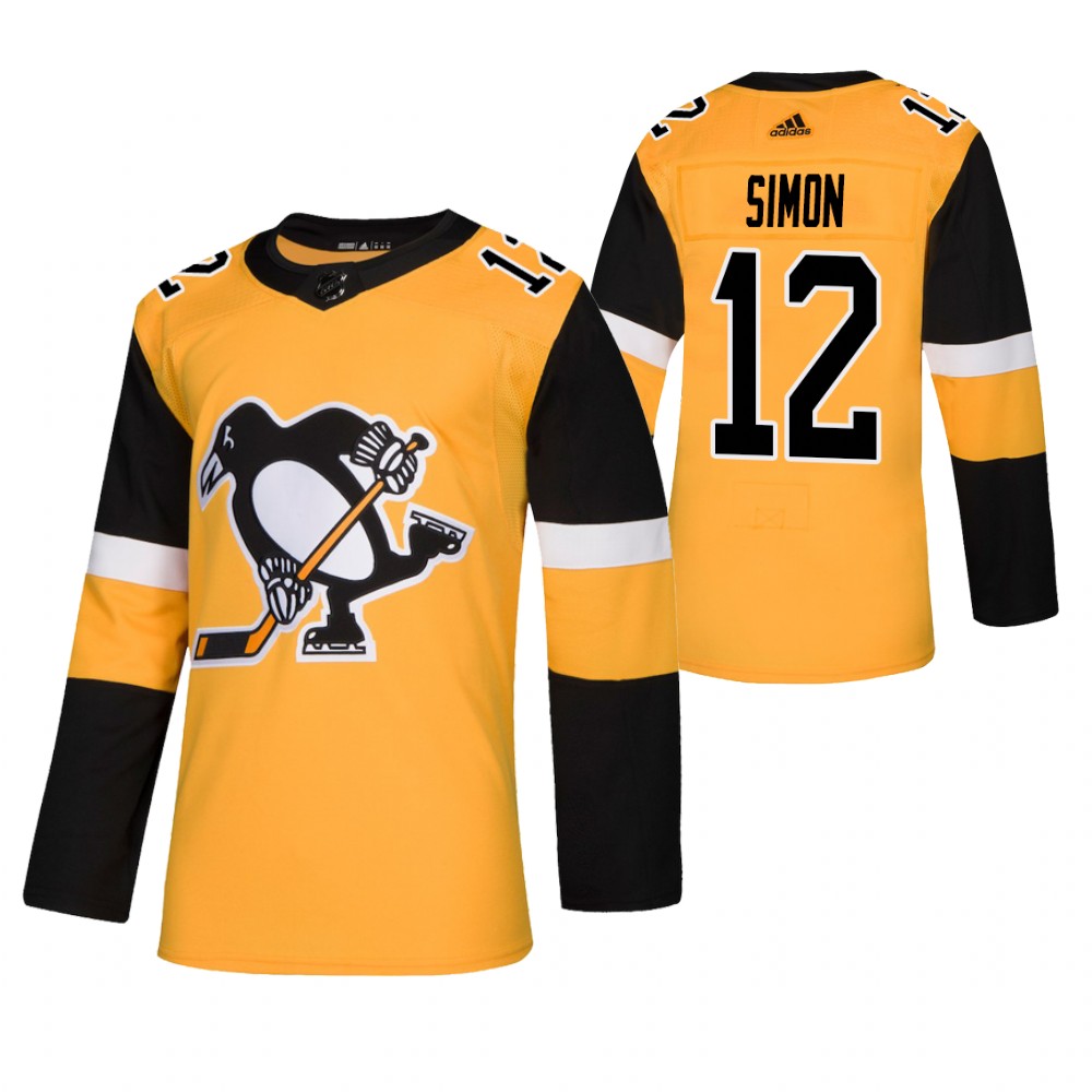 Penguins Dominik Simon Gold Authentic Alternate Jersey