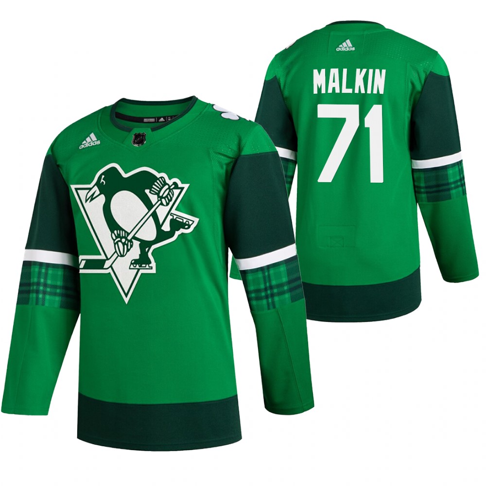 Penguins Evgeni Malkin 2020 St. Patrick's Day Green #71 Jersey Authentic Player