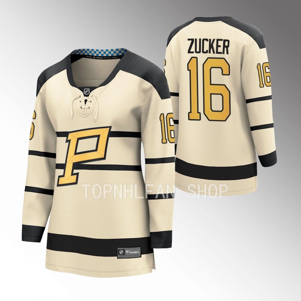Penguins Jason Zucker 2023 Winter Classic Cream Player Women Jersey
