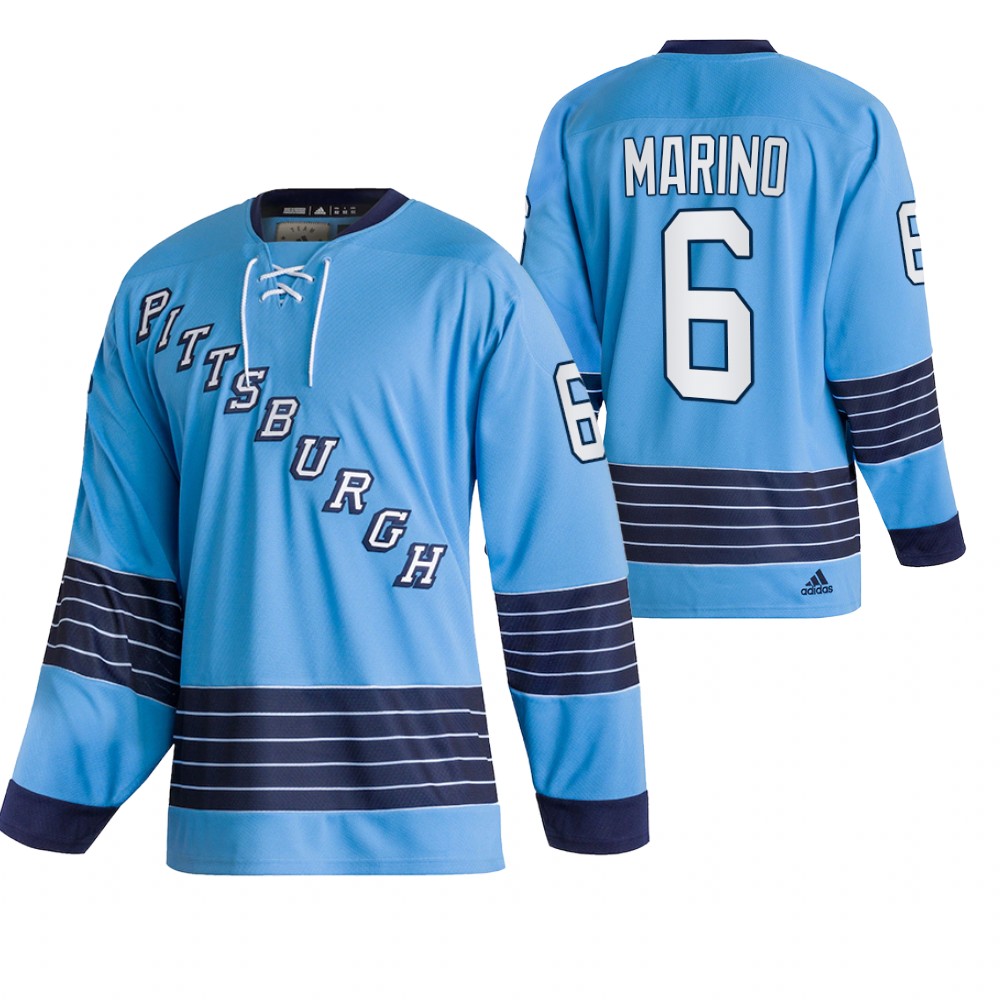 Penguins John Marino Blue 2022 Team Classics Heritage Jersey