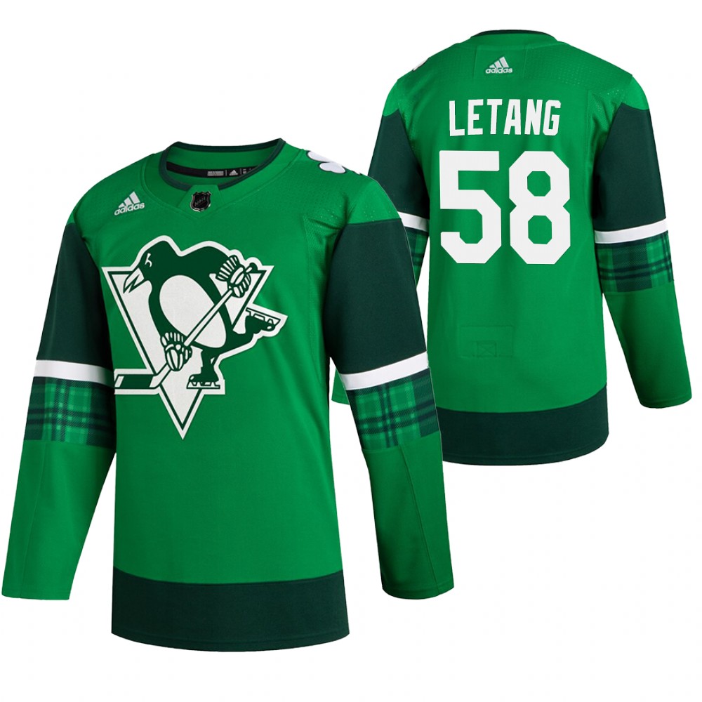 Penguins Kris Letang 2020 St. Patrick's Day Green #58 Jersey Authentic Player