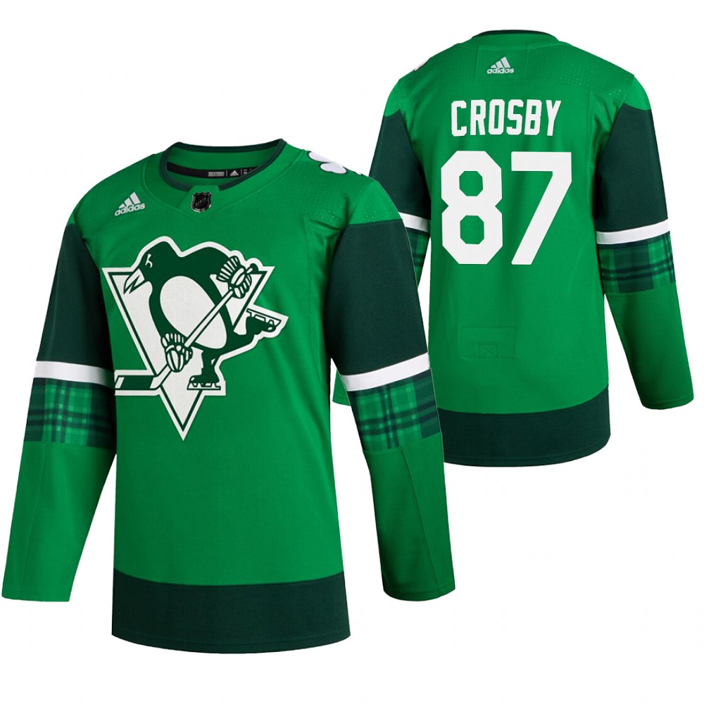 Penguins Sidney Crosby 2020 St. Patrick's Day Green #87 Jersey Authentic Player