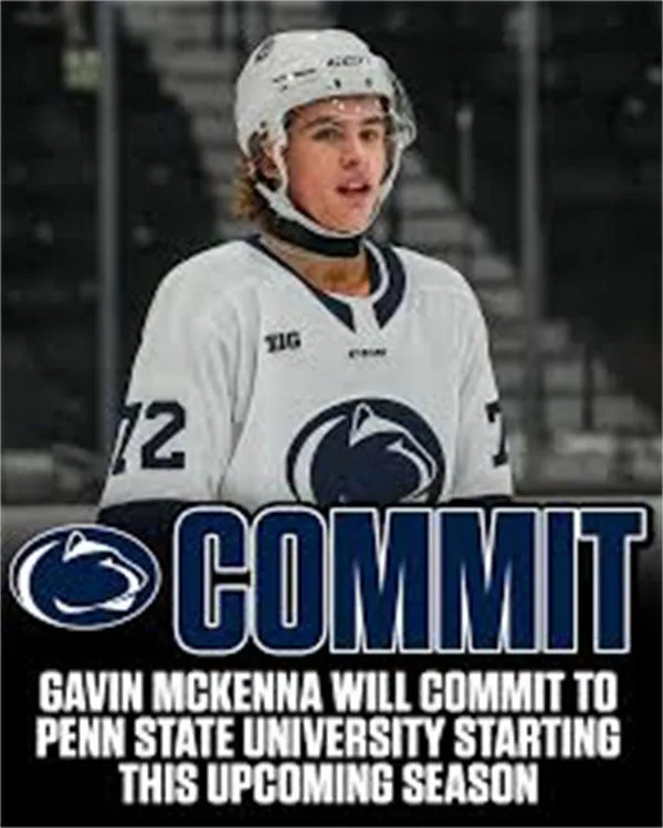 Penn State Nittany Lions #72 Gavin McKenna 2025 White Hockey Game Jersey 