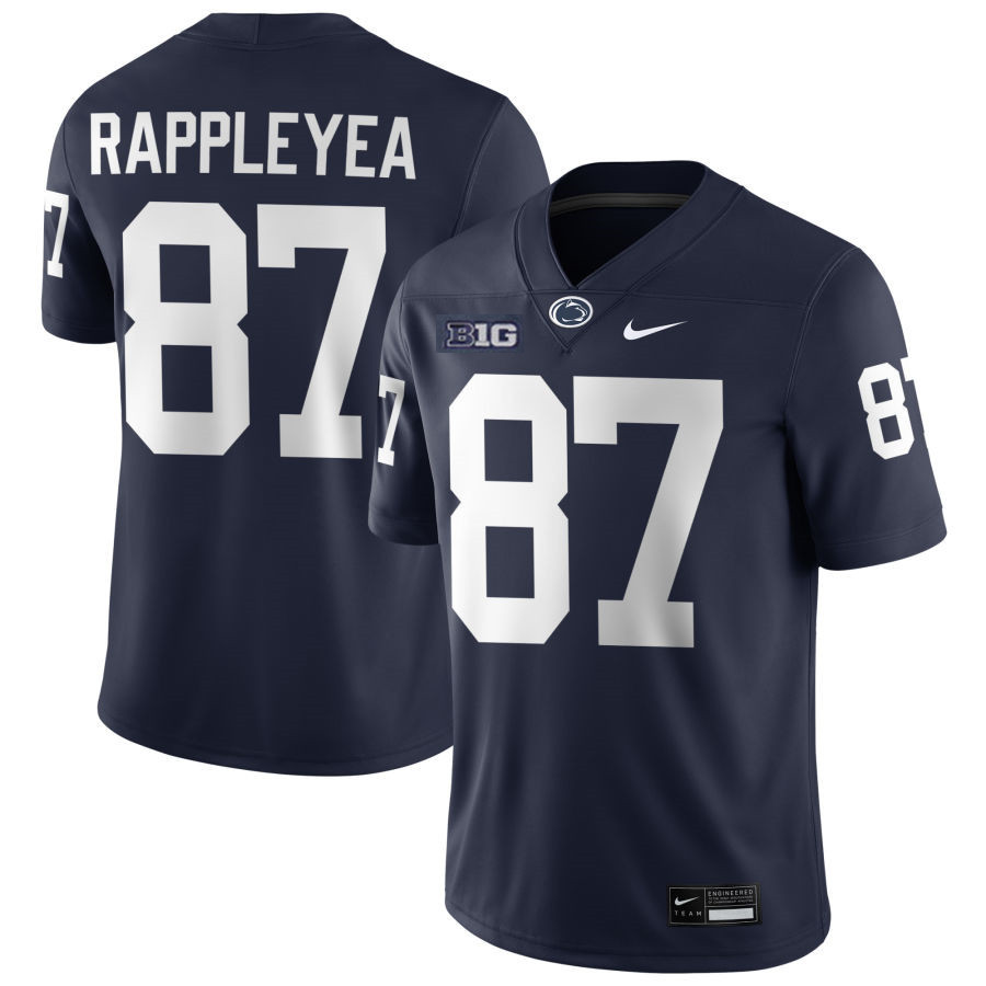 Penn State Nittany Lions #87 Andrew Rappleyea Navy With Name F.U.S.E. Limited College Football Game Jersey 