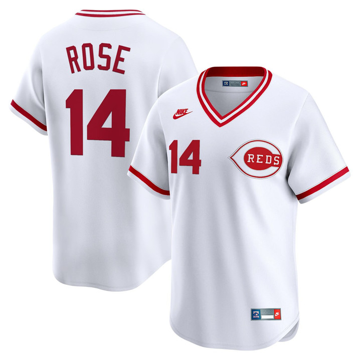 Pete Rose Cincinnati Reds White Jersey