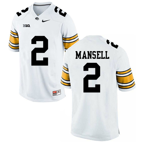 Peyton Mansell Iowa Hawkeyes Men's Jersey - #2 NCAA White Stitched Nike Authentic