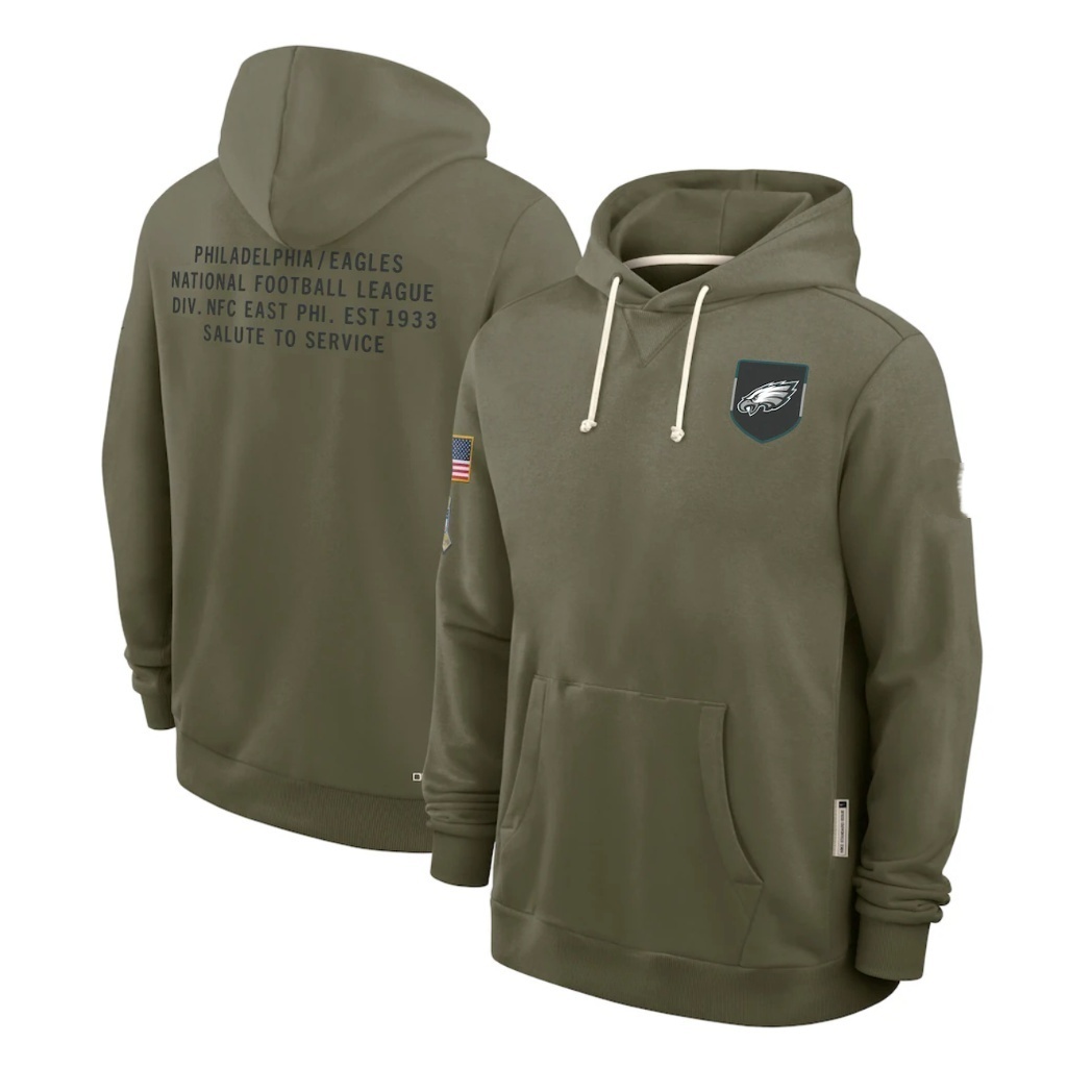 Philadelphia  Eagles  2025 Salute to Service Limited Football Stitched hoodie Jersey