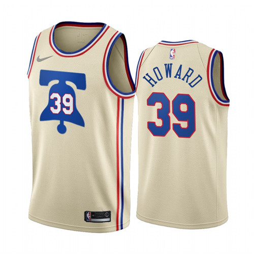 Philadelphia 76ers #39 Dwight Howard Cream NBA Swingman 2020-21 Earned Edition Jersey