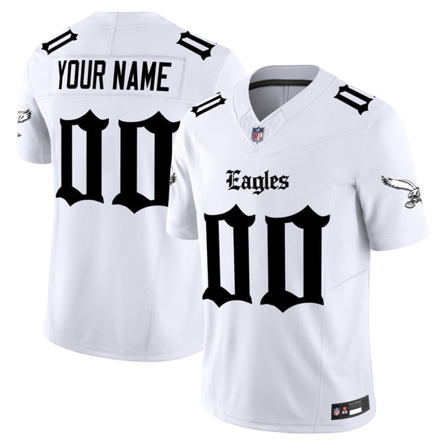 Philadelphia Eagles 'Gothic Philly Edition' Vapor Limited Custom Jersey white