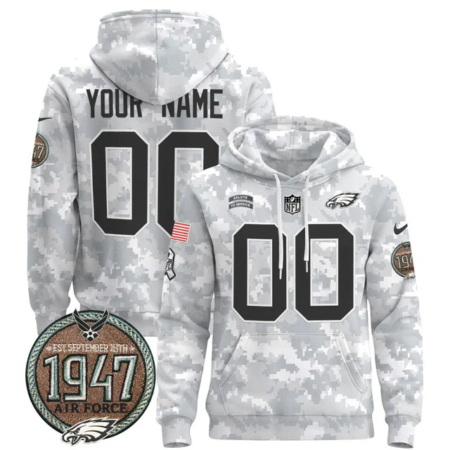 Philadelphia Eagles 2024 Salute to Service Establishment Year Patch Custom Pullover Hoodie AIR FORCE.webp