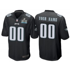 Philadelphia Eagles Black Super Bowl LII Bound Game Customized Jersey