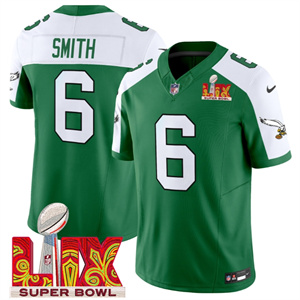 Philadelphia Eagles Kelly Green Super Bowl LIX Patch Vapor Limited Football  Jersey - All Stitched  Kelly Alternate DeVonta Smith