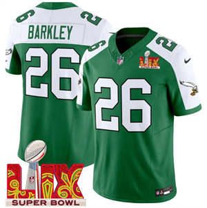 Philadelphia Eagles Kelly Green Super Bowl LIX Patch Vapor Limited Football  Jersey - All Stitched  Kelly Alternate Saquon Barkley