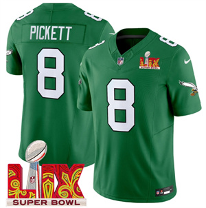 Philadelphia Eagles Kelly Green Super Bowl LIX Patch Vapor Limited Football  Jersey - All Stitched  Kelly Green Kenny Pickett