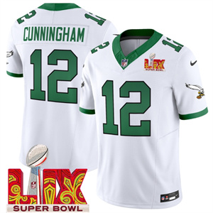 Philadelphia Eagles Kelly Green Super Bowl LIX Patch Vapor Limited Football  Jersey - All Stitched  Kelly White Randall Cunningham