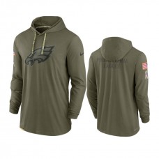 Philadelphia Eagles Olive 2022 Salute to Service Tonal Pullover Hoodie