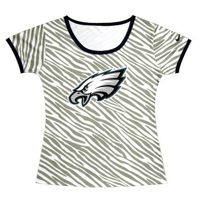 Philadelphia Eagles Sideline Legend Authentic Logo women Zebra stripes T-shirt