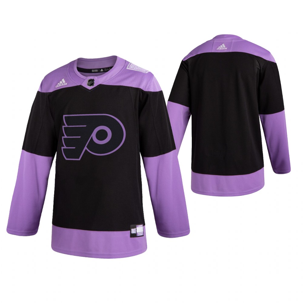 Philadelphia Flyers hockey Black Hockey Fights Cancer Jersey