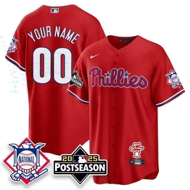 Philadelphia Phillies 2025 Postseason CUSTOM Jersey red