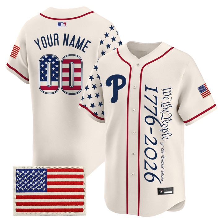 Philadelphia Phillies America 250 Edition Vapor Premier Limited Custom Jersey V2 CREAM