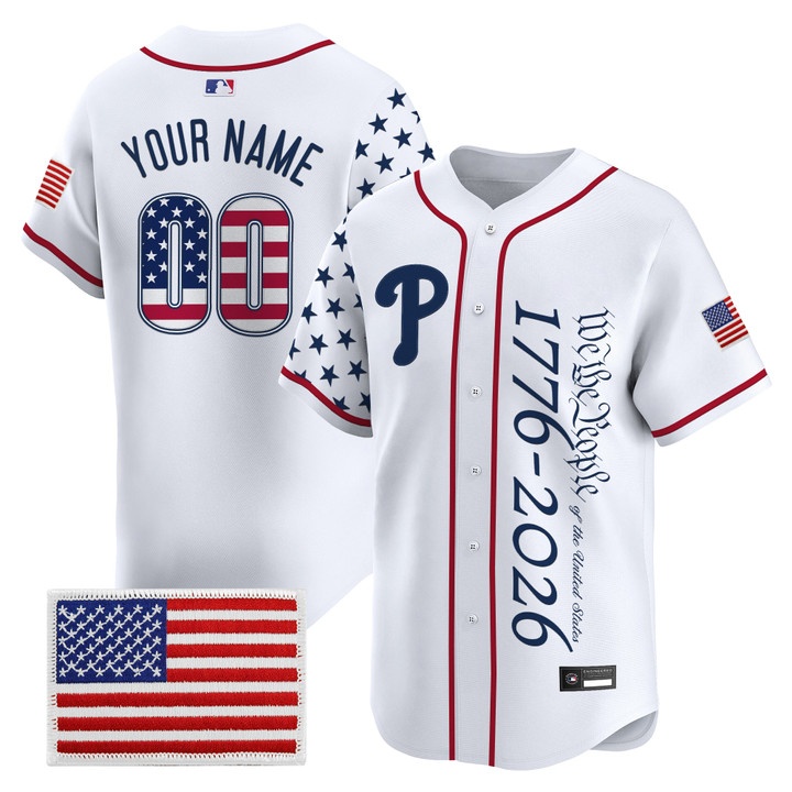 Philadelphia Phillies America 250 Edition Vapor Premier Limited Custom Jersey V2 WHITE