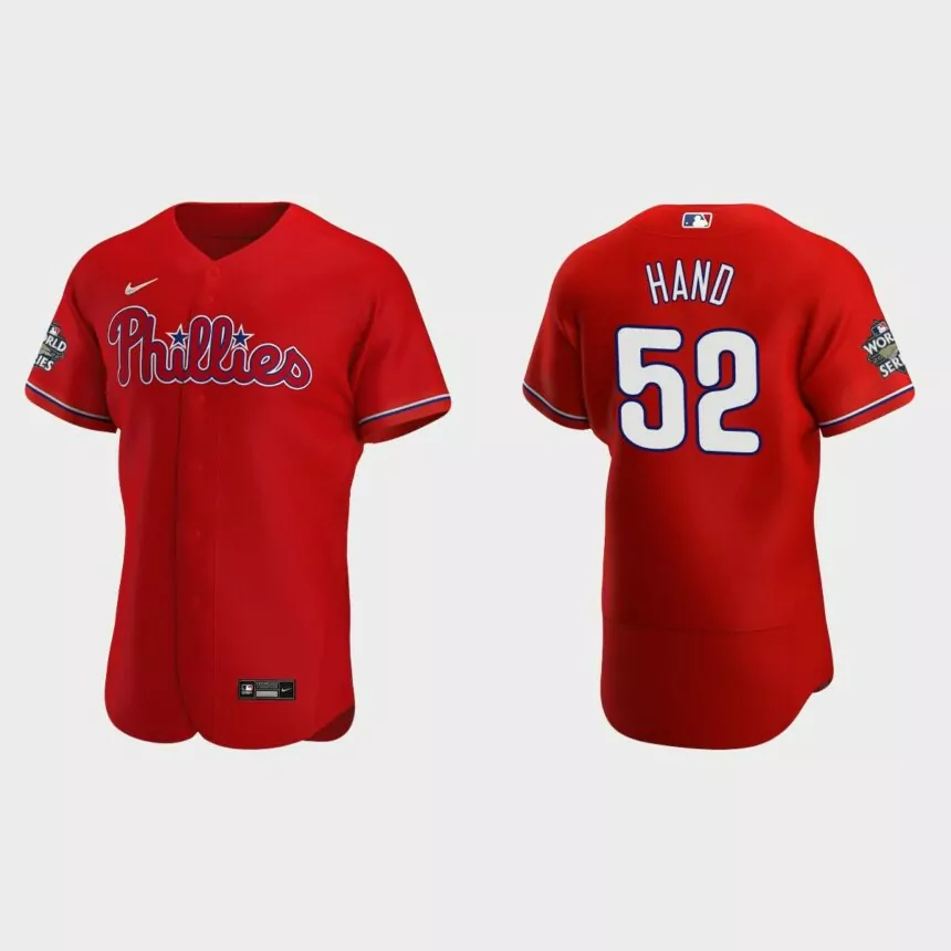 Philadelphia Phillies Brad Hand 2022 World Series Red Authentic Jersey