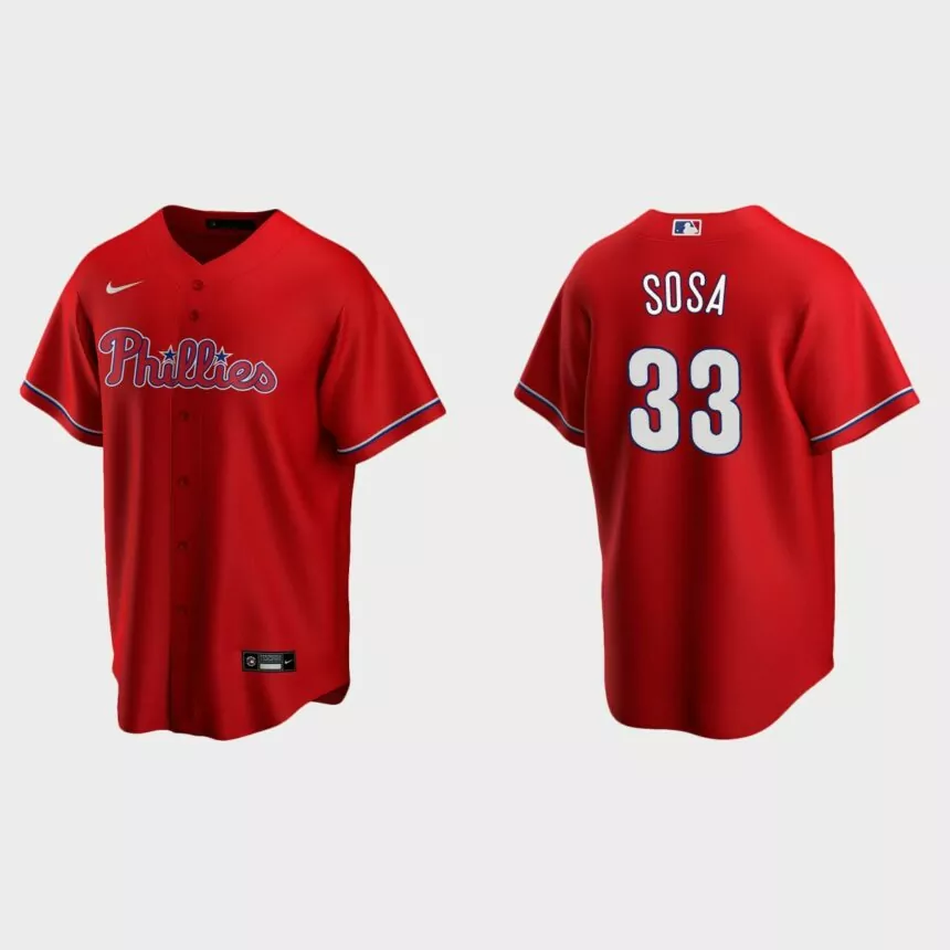 Philadelphia Phillies Edmundo Sosa Replica Alternate Jersey – Red