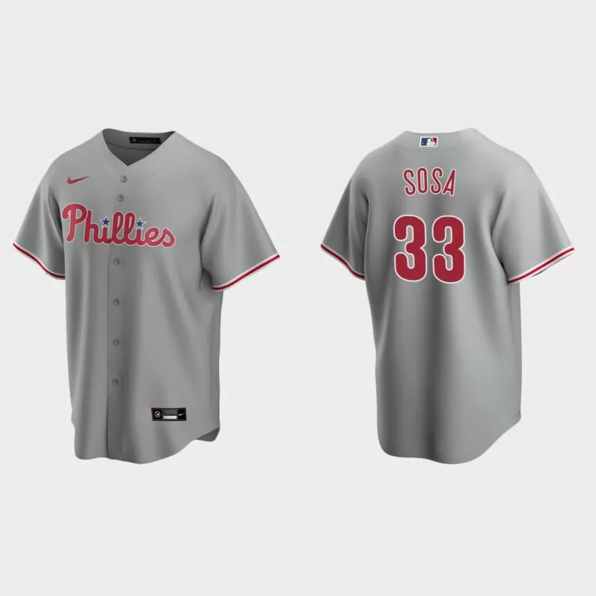 Philadelphia Phillies Edmundo Sosa Replica Road Jersey – Gray