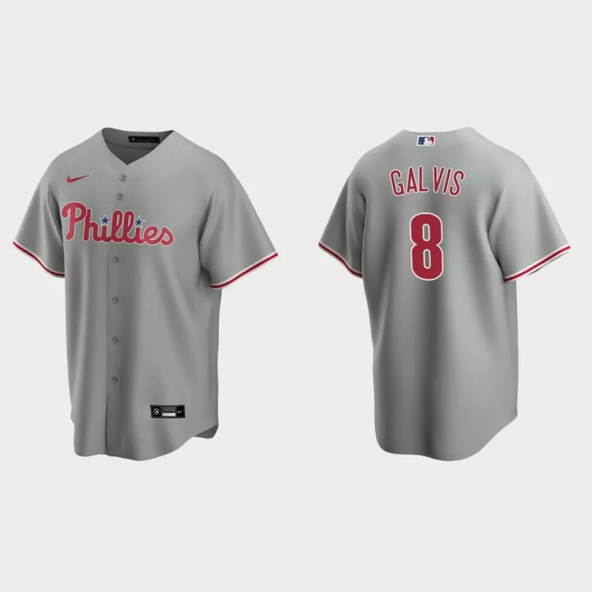 Philadelphia Phillies Freddy Galvis Replica Road Jersey – Gray