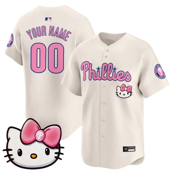Philadelphia Phillies Hello Kitty Vapor Premier Limited Custom Jersey cream