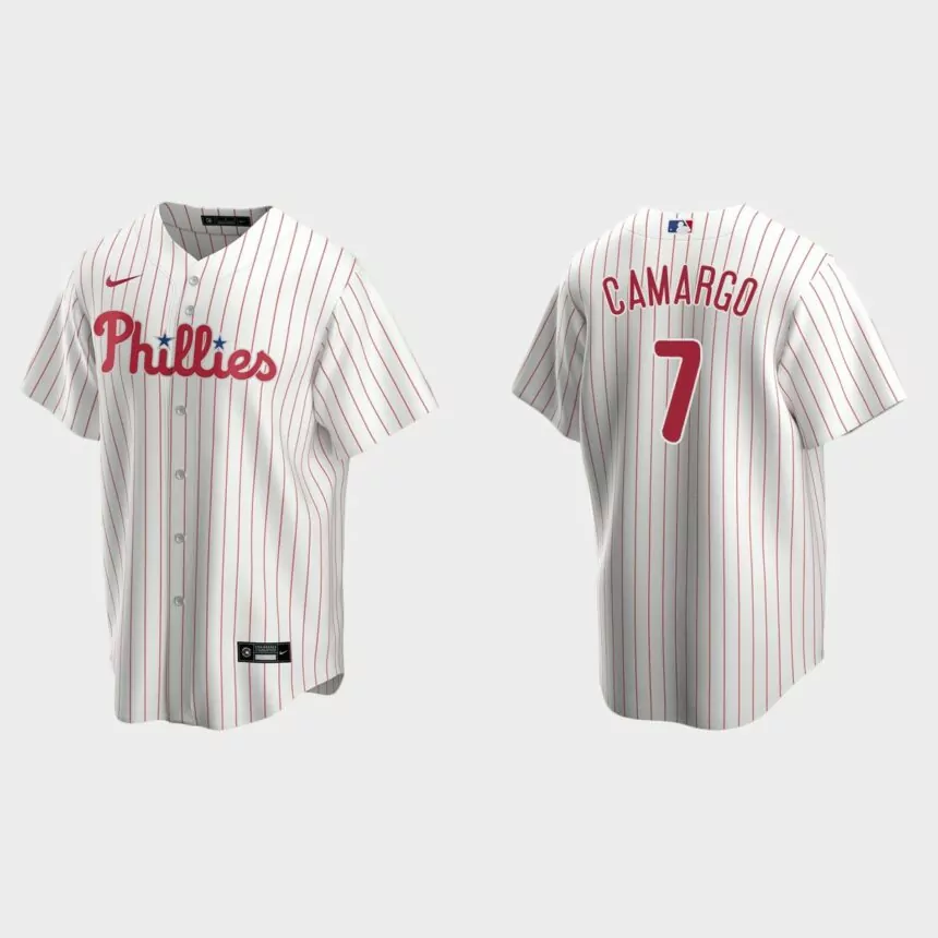 Philadelphia Phillies Johan Camargo Replica Home Jersey – White