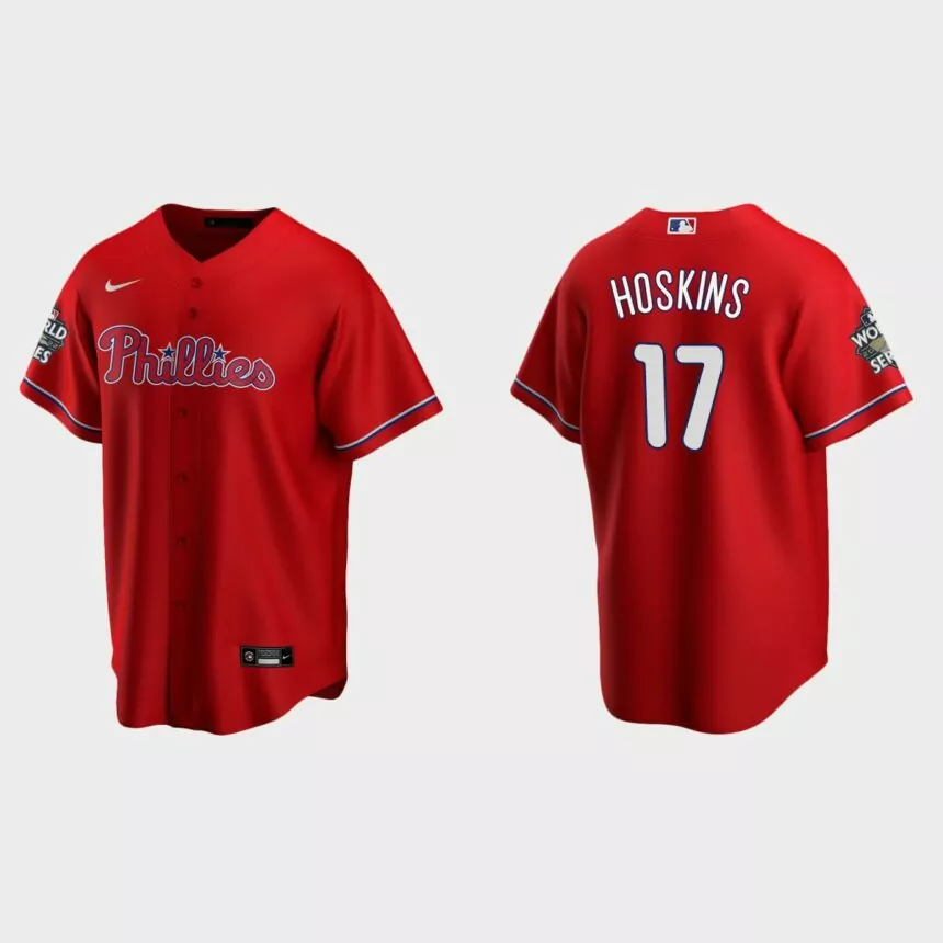 Philadelphia Phillies Rhys Hoskins 2022 World Series Red Replica Jersey