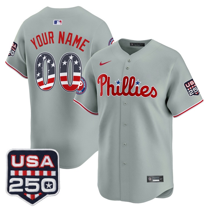 Philadelphia Phillies USA 250 Fourth of July Vapor Premier Limited Custom Jersey