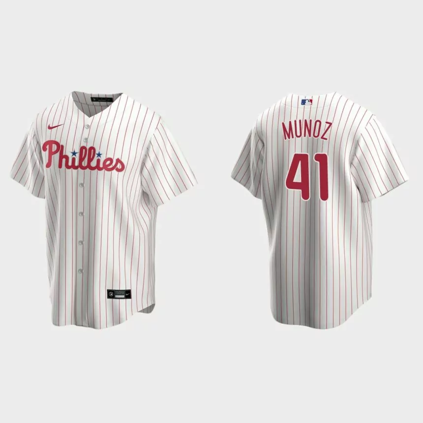 Philadelphia Phillies Yairo Munoz Replica Home Jersey – White